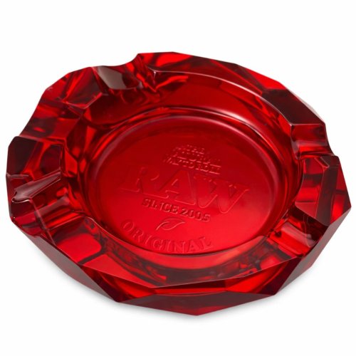 Skleněný popelník RAW Ruby