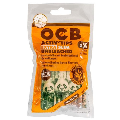 Uhlíkové filtry OCB BAMBOO Extra Slim unbl. 50ks - 6mm
