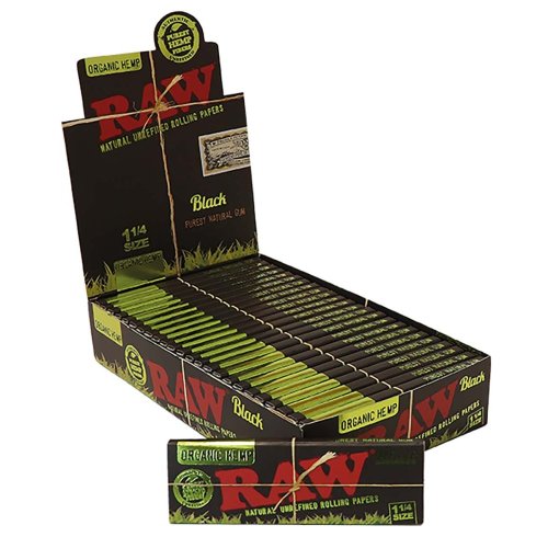 RAW černé organické konopné papírky 1¼