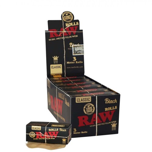 Papírky RAW Rolls Classic Black Edition 3m
