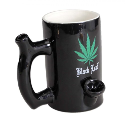 Keramický hrnek Black Leaf Wake+Bake