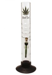 Skleněný bong Black Leaf Cylinder
