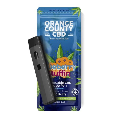 Orange County CBD Vape Pen Blueberry Muffin, 600mg CBD, 1ml