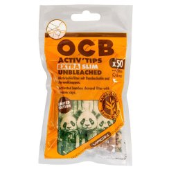 Uhlíkové filtry OCB BAMBOO Extra Slim unbl. 50ks - 6mm