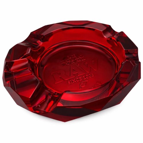 Skleněný popelník RAW Ruby